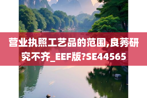 营业执照工艺品的范围,良莠研究不齐_EEF版?SE44565