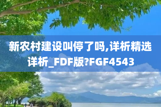 新农村建设叫停了吗,详析精选详析_FDF版?FGF4543