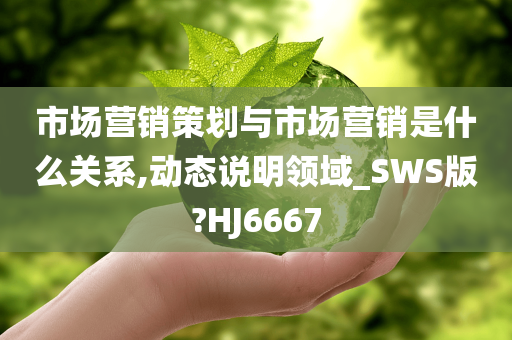 市场营销策划与市场营销是什么关系,动态说明领域_SWS版?HJ6667