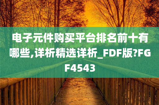 电子元件购买平台排名前十有哪些,详析精选详析_FDF版?FGF4543