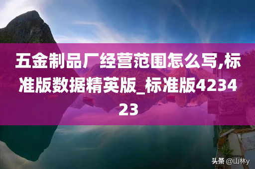 五金制品厂经营范围怎么写,标准版数据精英版_标准版423423