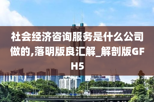 社会经济咨询服务是什么公司做的,落明版良汇解_解剖版GFH5