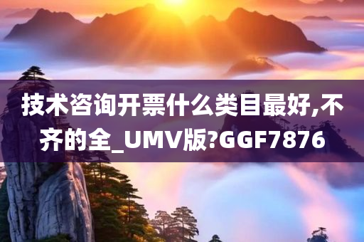 技术咨询开票什么类目最好,不齐的全_UMV版?GGF7876