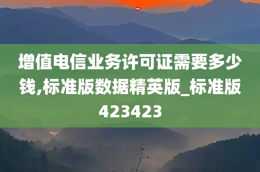 增值电信业务许可证需要多少钱,标准版数据精英版_标准版423423