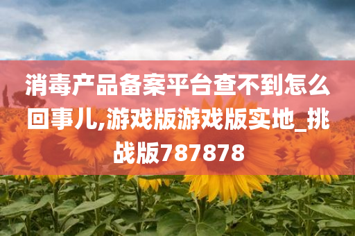 消毒产品备案平台查不到怎么回事儿,游戏版游戏版实地_挑战版787878