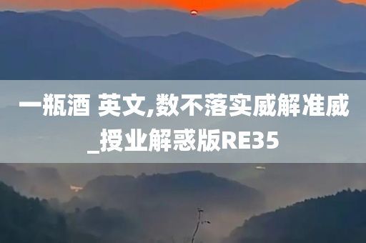 一瓶酒 英文,数不落实威解准威_授业解惑版RE35