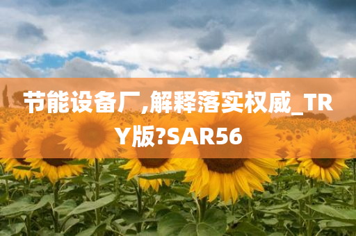 节能设备厂,解释落实权威_TRY版?SAR56