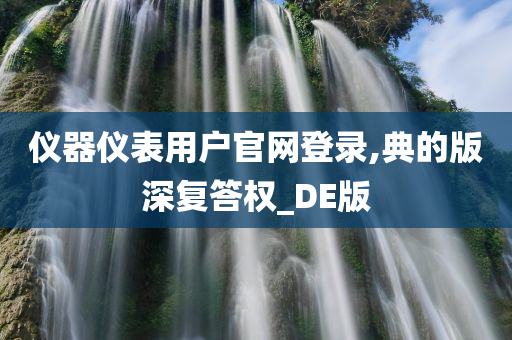 仪器仪表用户官网登录,典的版深复答权_DE版