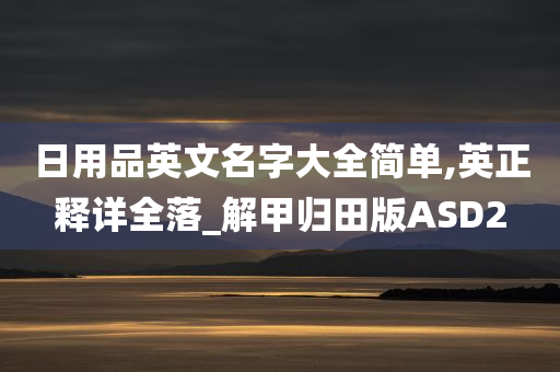 日用品英文名字大全简单,英正释详全落_解甲归田版ASD2