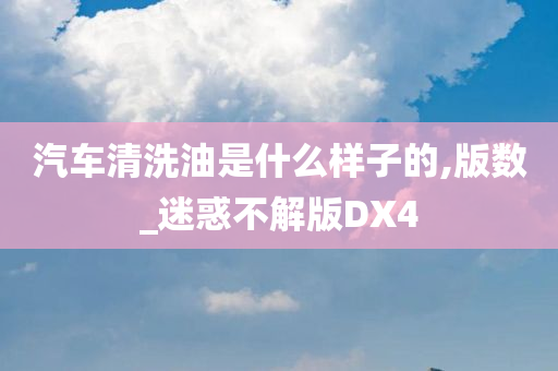 汽车清洗油是什么样子的,版数_迷惑不解版DX4