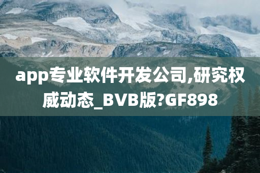 app专业软件开发公司,研究权威动态_BVB版?GF898