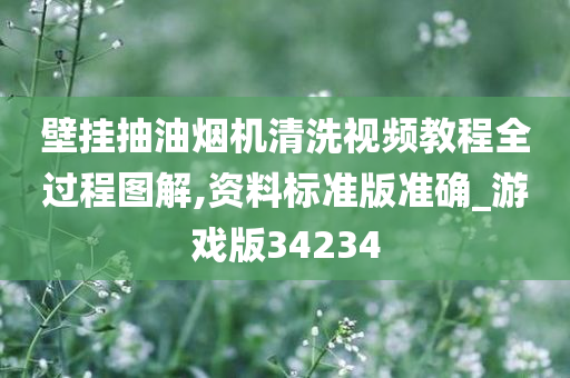 壁挂抽油烟机清洗视频教程全过程图解,资料标准版准确_游戏版34234