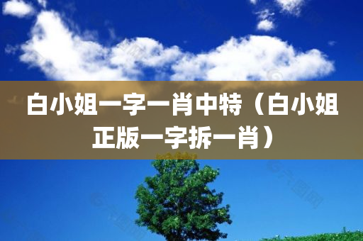 白小姐一字一肖中特（白小姐正版一字拆一肖）