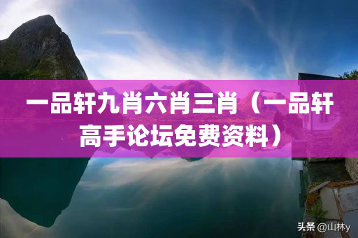 一品轩九肖六肖三肖（一品轩高手论坛免费资料）