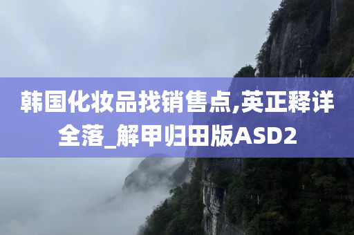 韩国化妆品找销售点,英正释详全落_解甲归田版ASD2