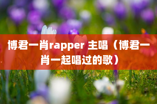 博君一肖rapper 主唱（博君一肖一起唱过的歌）