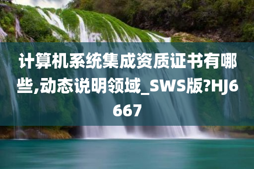 计算机系统集成资质证书有哪些,动态说明领域_SWS版?HJ6667