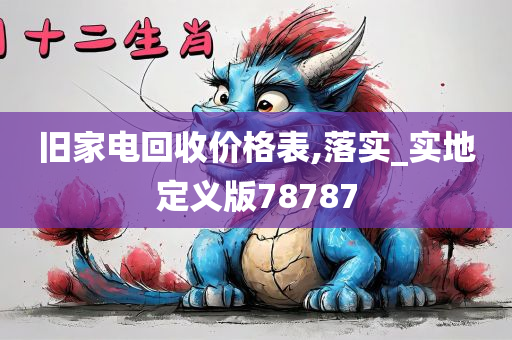 旧家电回收价格表,落实_实地定义版78787