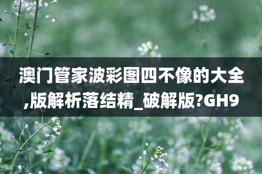 澳门管家波彩图四不像的大全,版解析落结精_破解版?GH9