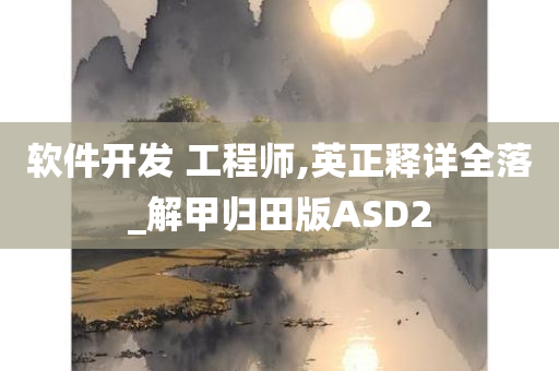 软件开发 工程师,英正释详全落_解甲归田版ASD2