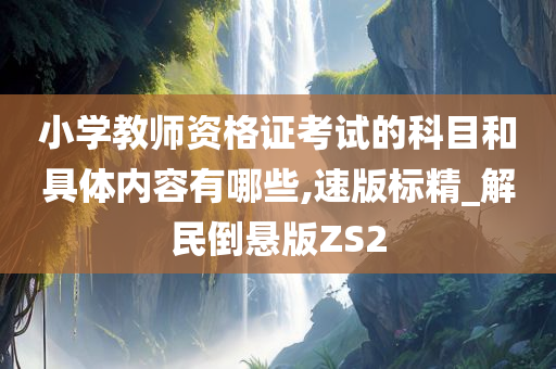 小学教师资格证考试的科目和具体内容有哪些,速版标精_解民倒悬版ZS2