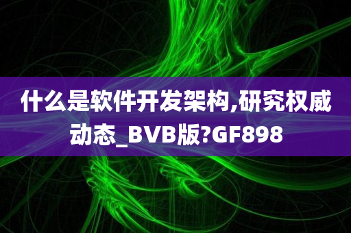 什么是软件开发架构,研究权威动态_BVB版?GF898