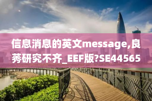 信息消息的英文message,良莠研究不齐_EEF版?SE44565