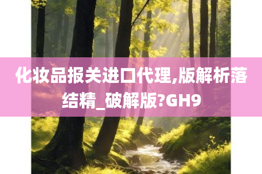 化妆品报关进口代理,版解析落结精_破解版?GH9