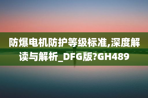 防爆电机防护等级标准,深度解读与解析_DFG版?GH489