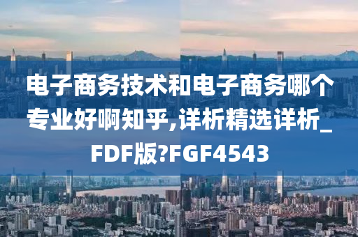 电子商务技术和电子商务哪个专业好啊知乎,详析精选详析_FDF版?FGF4543