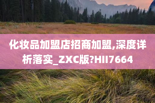 化妆品加盟店招商加盟,深度详析落实_ZXC版?HII7664