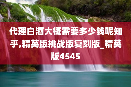 代理白酒大概需要多少钱呢知乎,精英版挑战版复刻版_精英版4545