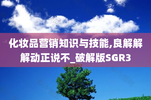 化妆品营销知识与技能,良解解解动正说不_破解版SGR3