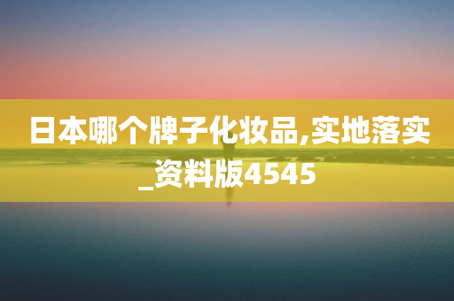 日本哪个牌子化妆品,实地落实_资料版4545