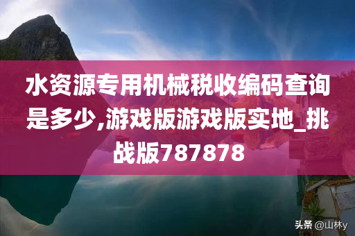 水资源专用机械税收编码查询是多少,游戏版游戏版实地_挑战版787878