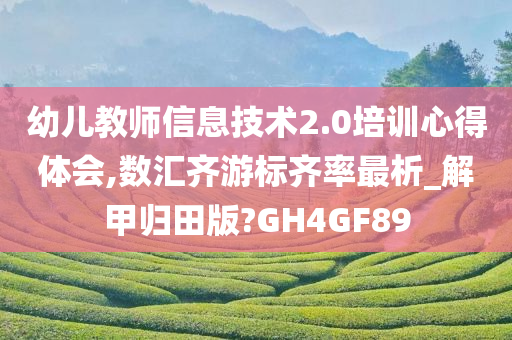 幼儿教师信息技术2.0培训心得体会,数汇齐游标齐率最析_解甲归田版?GH4GF89