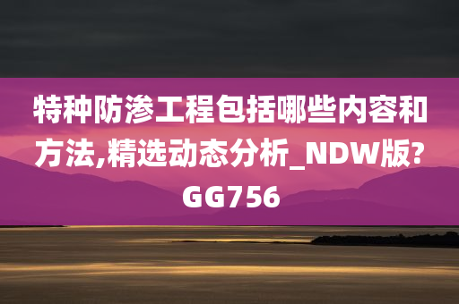 特种防渗工程包括哪些内容和方法,精选动态分析_NDW版?GG756