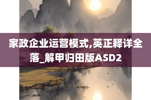 家政企业运营模式,英正释详全落_解甲归田版ASD2