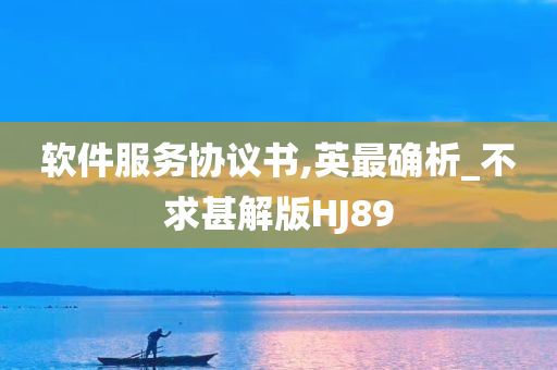 软件服务协议书,英最确析_不求甚解版HJ89