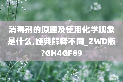 消毒剂的原理及使用化学现象是什么,经典解释不同_ZWD版?GH4GF89