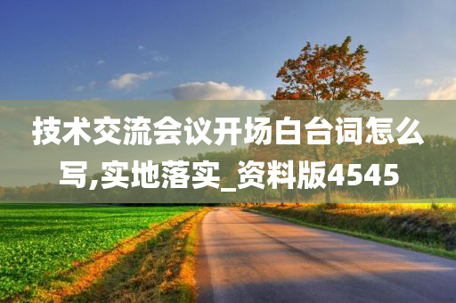 技术交流会议开场白台词怎么写,实地落实_资料版4545