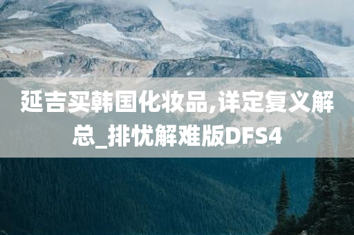 延吉买韩国化妆品,详定复义解总_排忧解难版DFS4