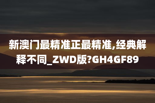 新澳门最精准正最精准,经典解释不同_ZWD版?GH4GF89