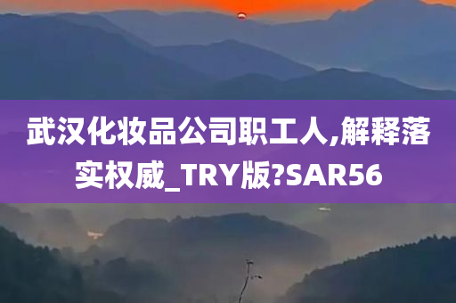 武汉化妆品公司职工人,解释落实权威_TRY版?SAR56