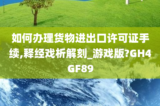 如何办理货物进出口许可证手续,释经戏析解刻_游戏版?GH4GF89