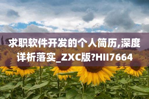 求职软件开发的个人简历,深度详析落实_ZXC版?HII7664