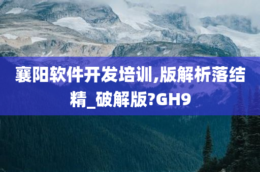 襄阳软件开发培训,版解析落结精_破解版?GH9