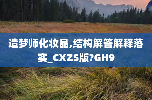 造梦师化妆品,结构解答解释落实_CXZS版?GH9