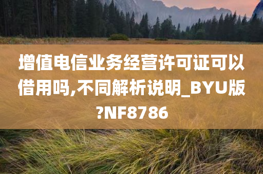 增值电信业务经营许可证可以借用吗,不同解析说明_BYU版?NF8786