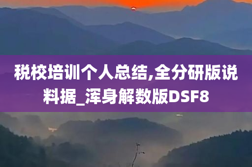 税校培训个人总结,全分研版说料据_浑身解数版DSF8